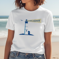 Load image into Gallery viewer, Be The Light Lighthouse Shirt Coastal Inspirational Tee