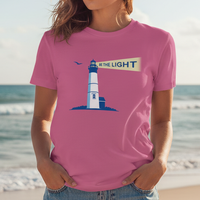Load image into Gallery viewer, Be The Light Lighthouse Shirt Coastal Inspirational Tee