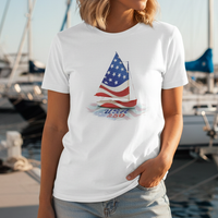 Load image into Gallery viewer, USA 250 Beetlecat Sailboat Patriotic Tee