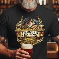 Load image into Gallery viewer, Drunken Sailor Shirt Nautical Tattoo Style Tee