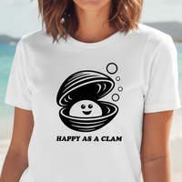 Load image into Gallery viewer, Happy Clam Shirt Funny Minimalist Beach Tee