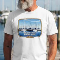 Load image into Gallery viewer, Standing Here Judging Boats Funny Boating Shirt