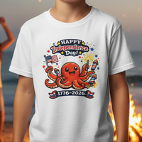 Load image into Gallery viewer, Happy Independence Day Octopus Kids Shirt