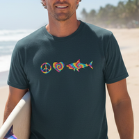 Load image into Gallery viewer, Peace Love Sharks Tie Dye Logo Tee