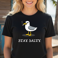Load image into Gallery viewer, Salty Seagull Shirt Beach Bird Graphic Tee