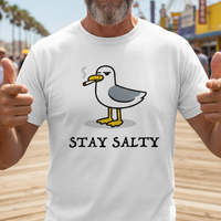 Load image into Gallery viewer, Salty Seagull Shirt Beach Bird Graphic Tee