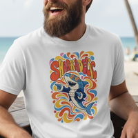 Load image into Gallery viewer, Sharkadelic Psychedelic Groovy Retro Shark Shirt