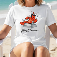 Load image into Gallery viewer, Stay Clawsome Lobster Shirt Funny Beach Graphic Tee