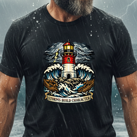 Load image into Gallery viewer, Storms Build Character Lighthouse Shirt