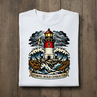 Load image into Gallery viewer, Storms Build Character Lighthouse Shirt