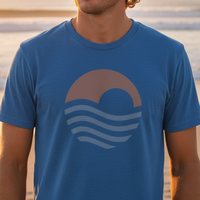Load image into Gallery viewer, Sunset Ocean Shirt Coastal Wave Graphic Tee