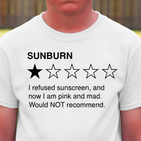 Load image into Gallery viewer, Sunburn Kids Shirt Funny Beach Rating Tee