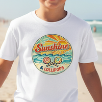 Load image into Gallery viewer, Sunshine and Lollipops Kids Shirt Retro Summer Tee