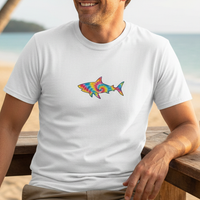 Load image into Gallery viewer, Tie Dye Colorful Great White Shark Tee